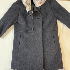 Vintage Monarch New York Wool Blend Coat w/ Genuine Fur Trim